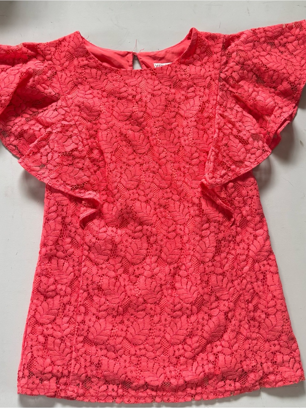 Merona Bright Coral Floral Lace Top